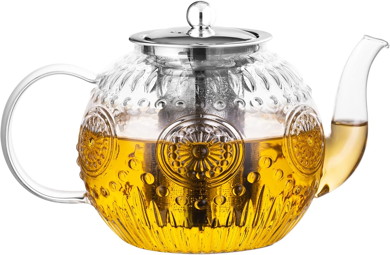 Amzcku 50oz Vintage Glass Teapot w/ Infuser
