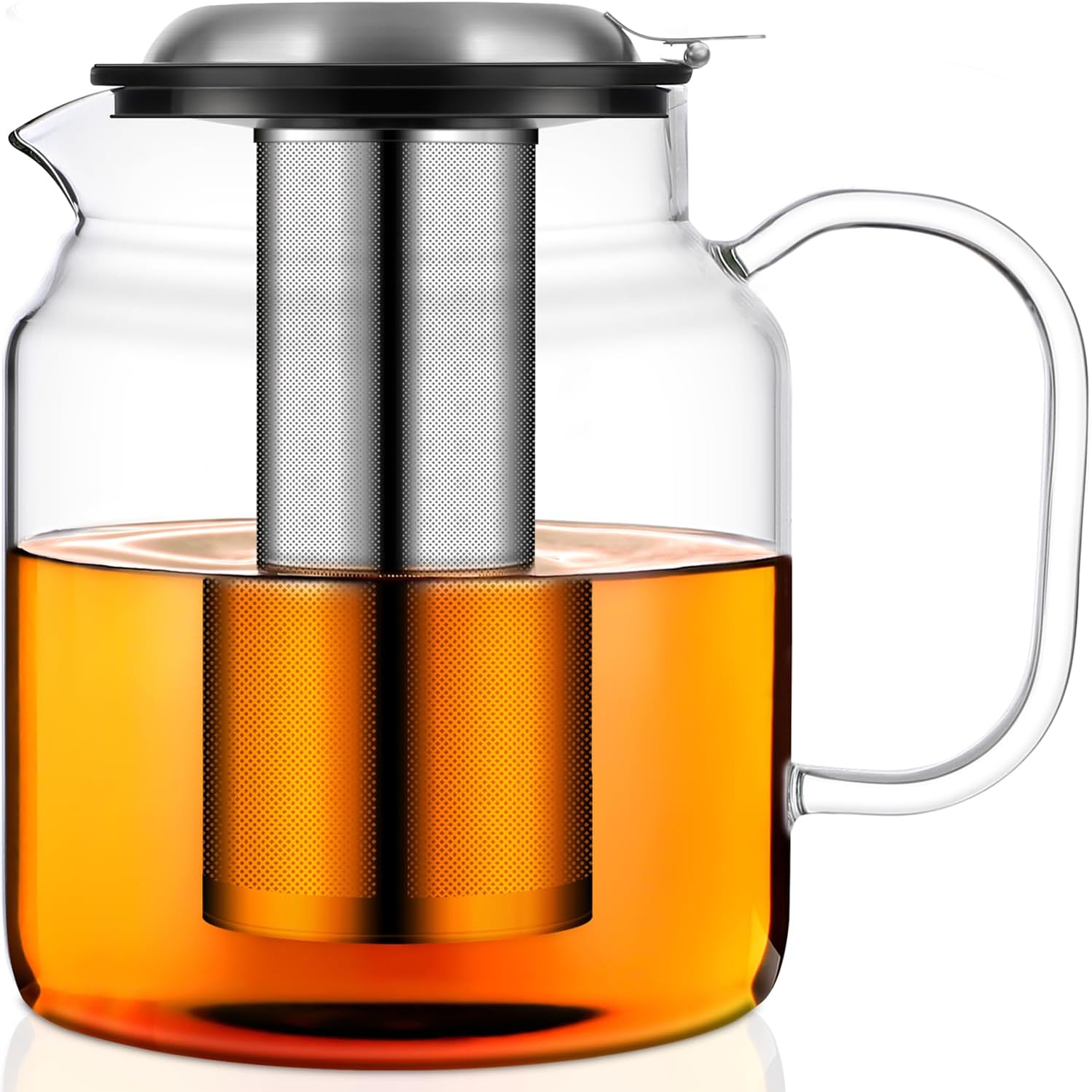 Aquach Glass Teapot w/ Steel Infuser, Stovetop Safe
