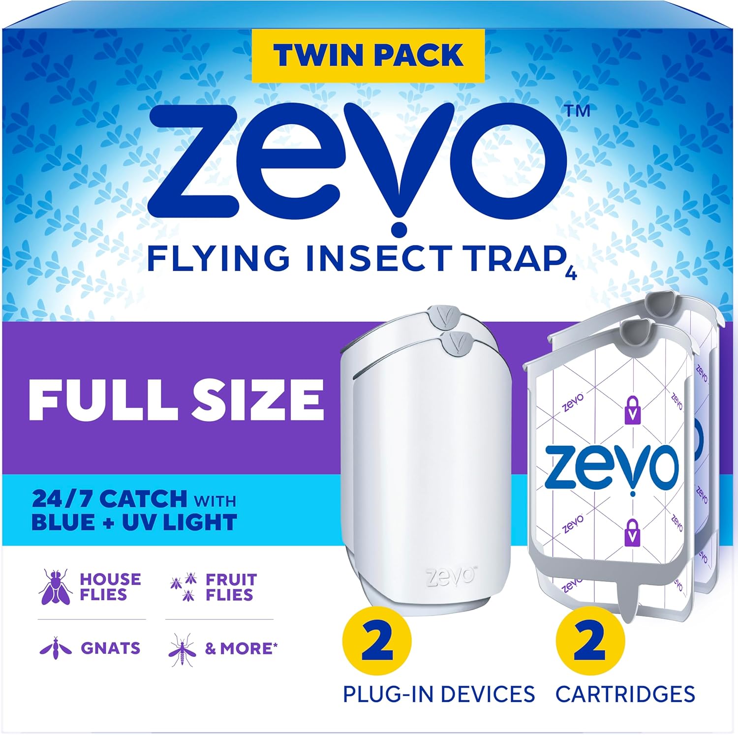 Zevo 2 Flying Insect Traps & Refills - Plug-in