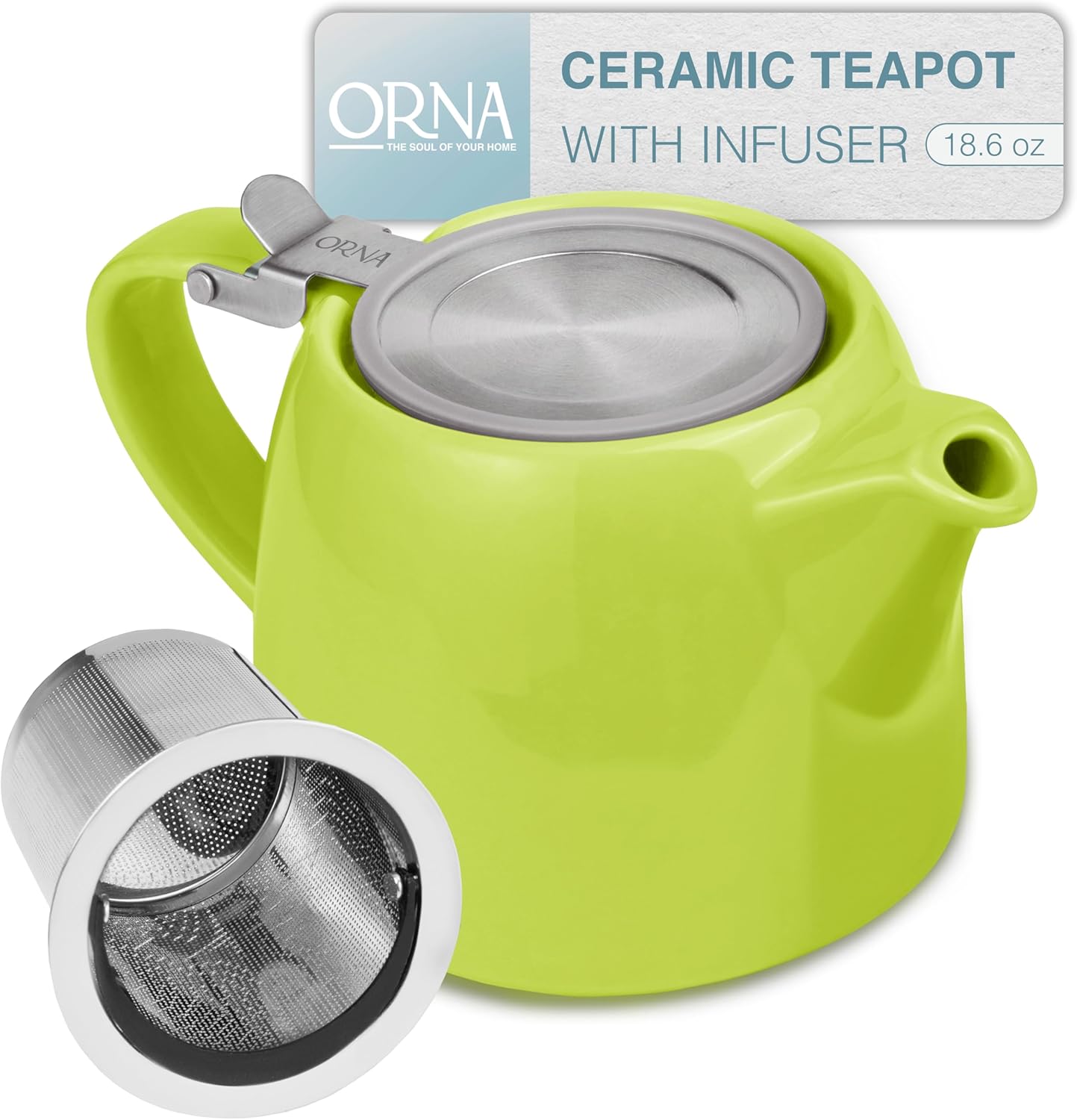 Ceramic Teapot with Infuser - 550ml Loose Leaf Tea Pot