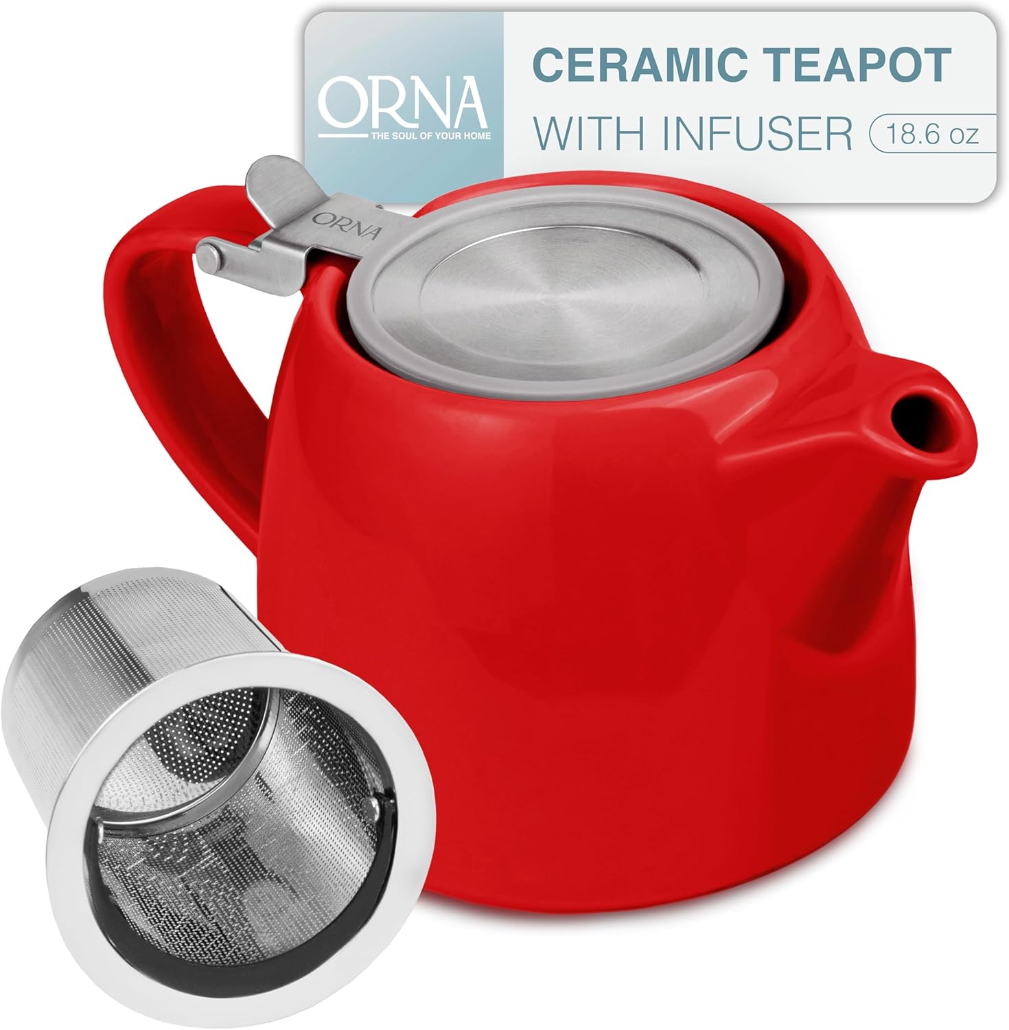 Ceramic Teapot with Infuser - 550ml Loose Leaf Tea Pot