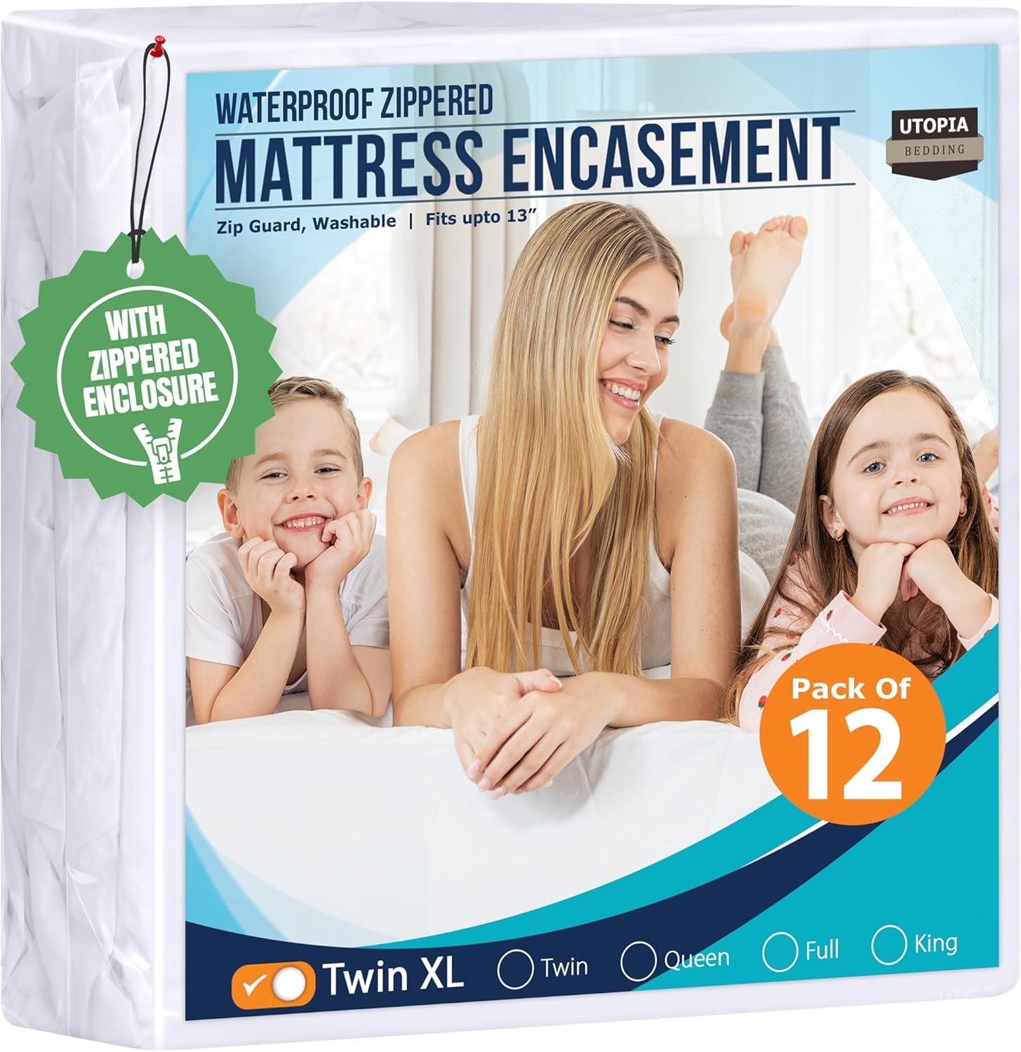 Waterproof Mattress Protector Queen & Twin XL - Zippered Encasement