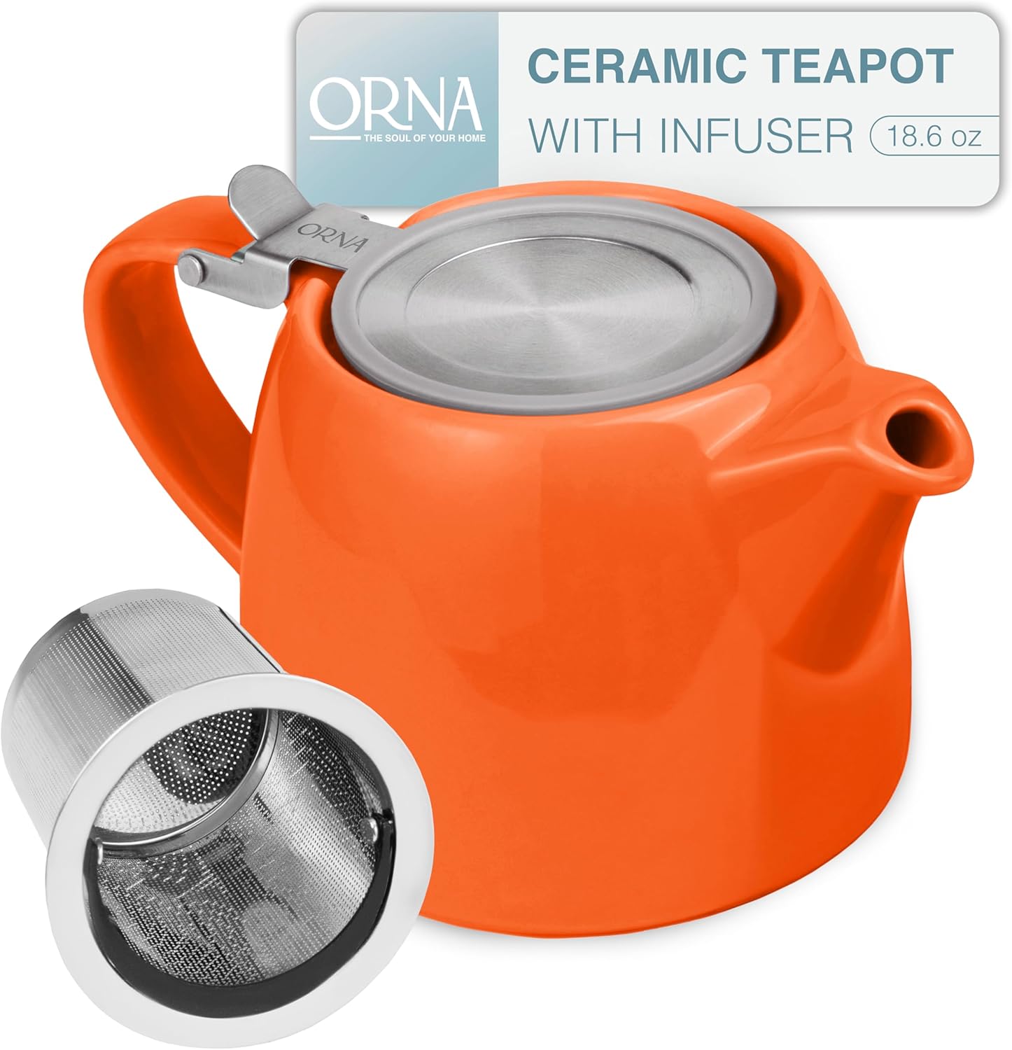Ceramic Teapot with Infuser - 550ml Loose Leaf Tea Pot